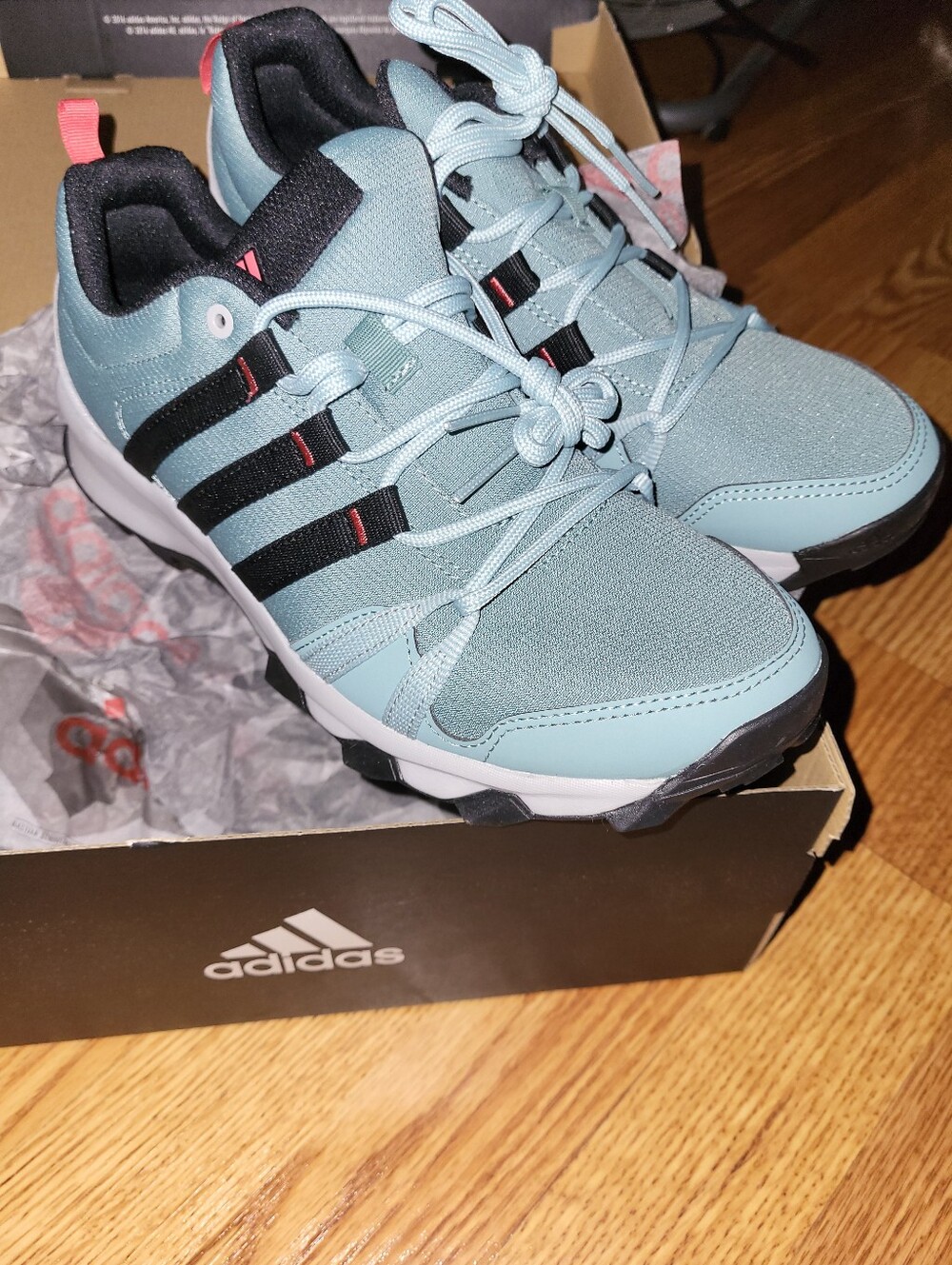 adidas Women's Steel Mint Green and Black Terrex Style CM7387 Trail Sneakers
